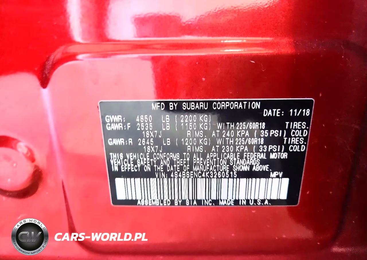 2019 Subaru Outback 3.6R Limited VIN:4S4BSENC4K3260515 - 13
