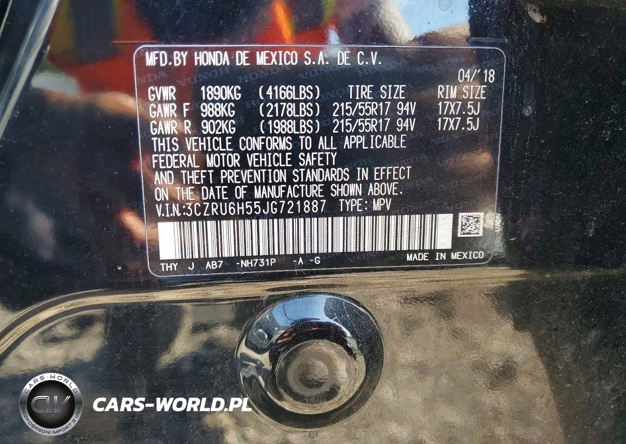 2018 Honda Hr-V Ex VIN:3CZRU6H55JG721887 - 13