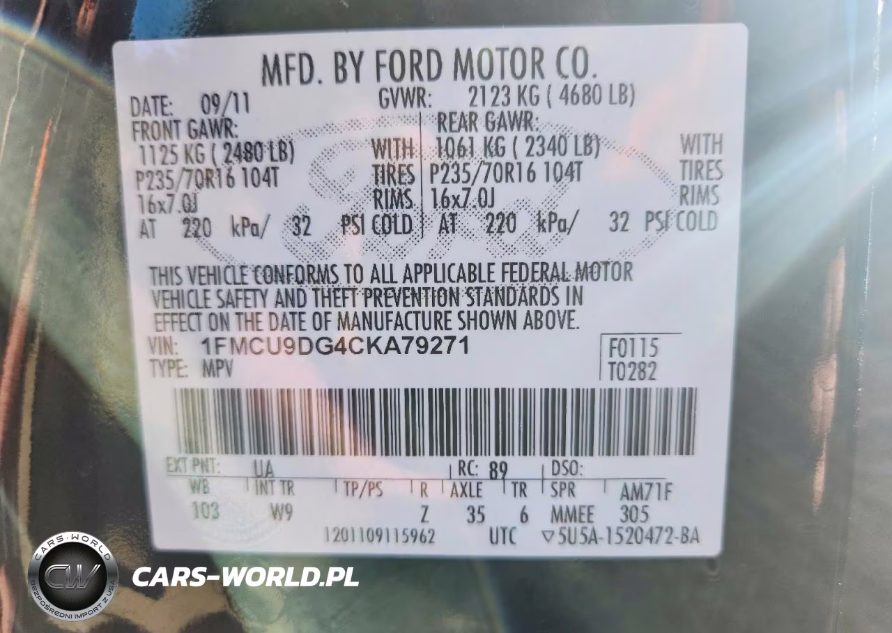 2012 Ford Escape Xlt VIN:1FMCU9DG4CKA79271 - 13