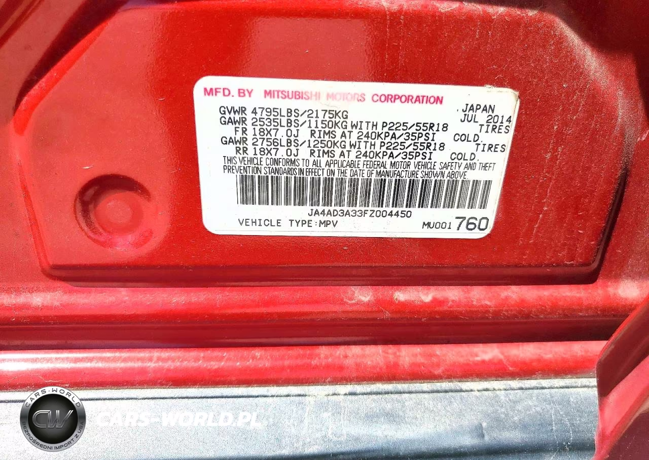 2015 Mitsubishi Outlander Se VIN:JA4AD3A33FZ004450 - 13
