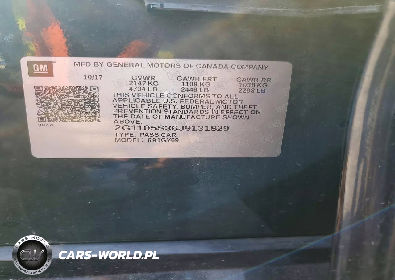 2018 Chevrolet Impala Lt VIN:2G1105S36J9131829 - 12