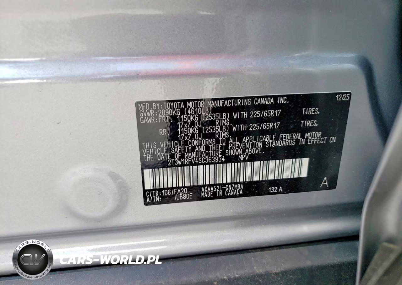 2025 Toyota Rav4 Xle VIN:2T3W1RFV4SC363934 - 12
