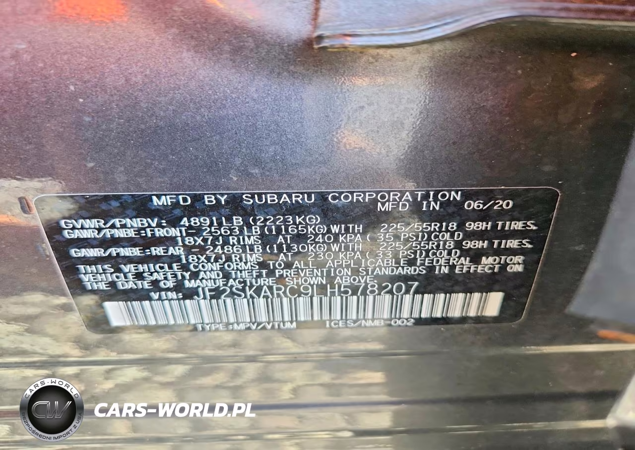 2020 Subaru Forester Sport VIN:JF2SKARC9LH578207 - 12