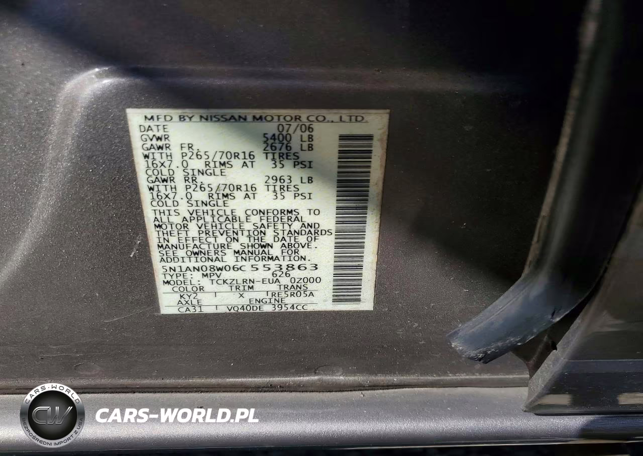 2006 Nissan Xterra X VIN:5N1AN08W06C553863 - 12