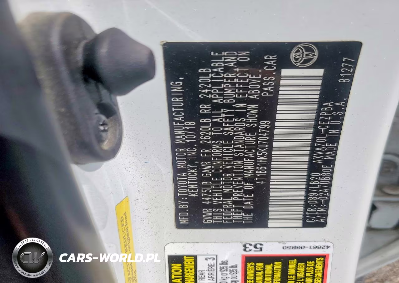 2019 Toyota Camry Xse VIN:4T1B61HK5KU704799 - 12