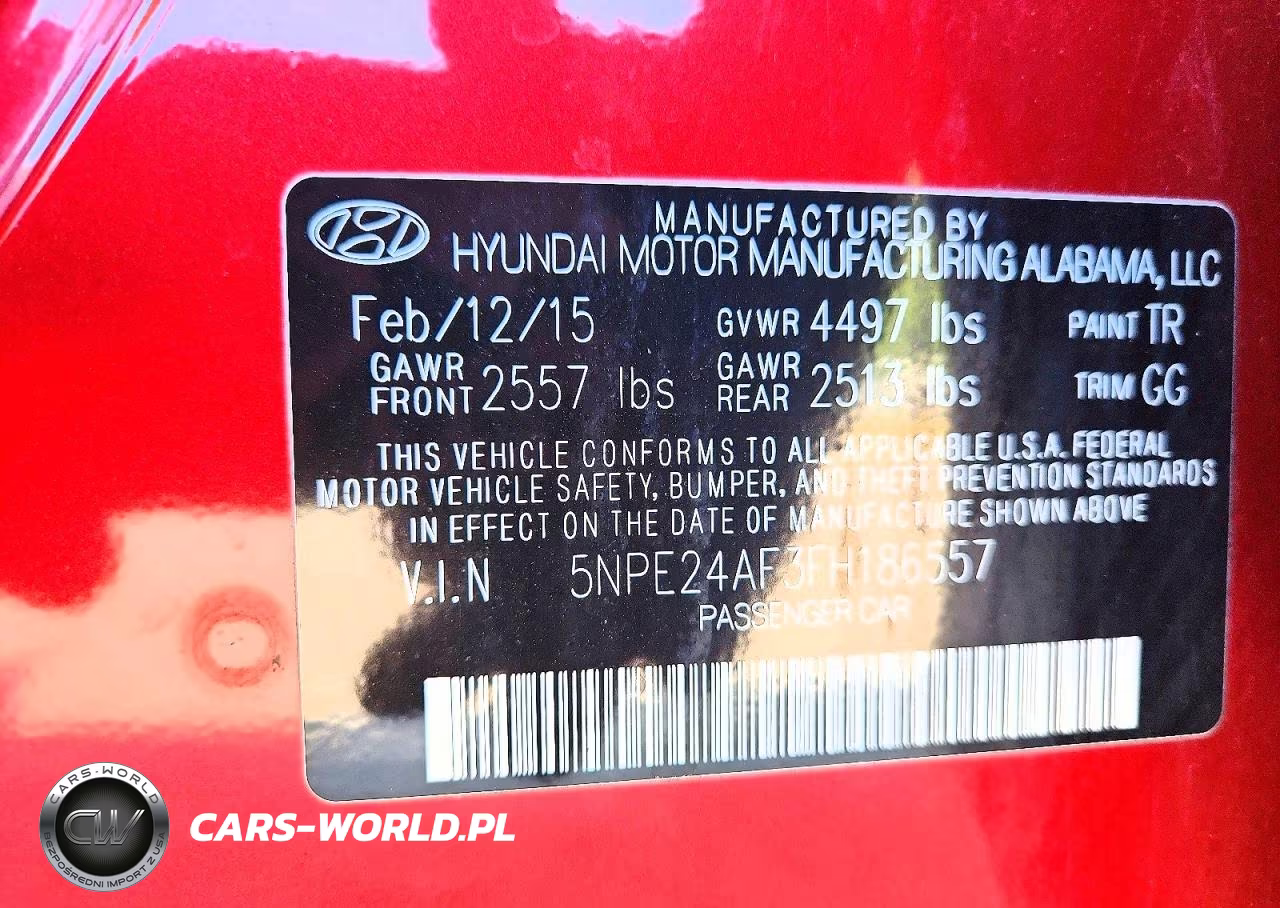 2015 Hyundai Sonata Se VIN:5NPE24AF3FH186557 - 12