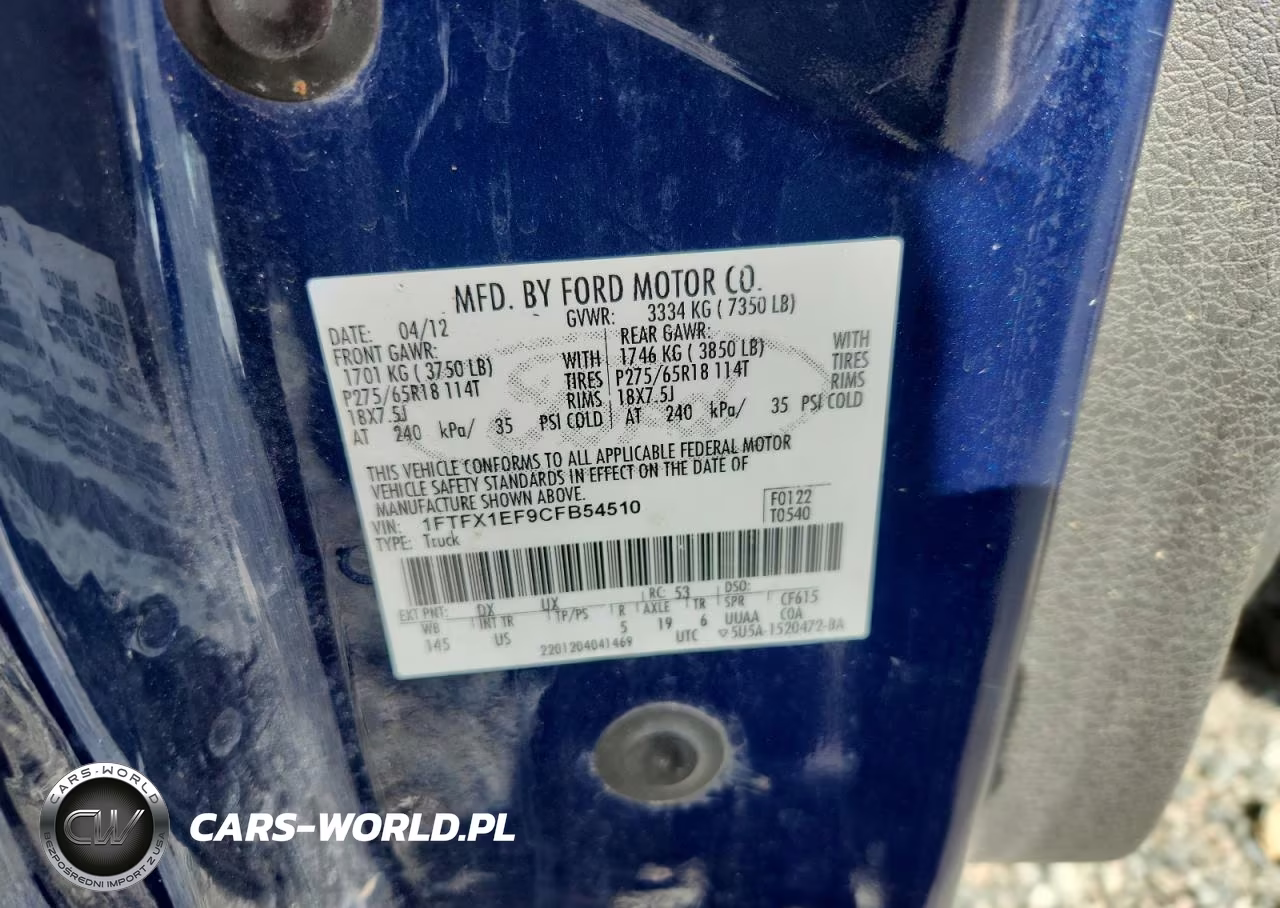 2012 Ford F150 Super Cab VIN:1FTFX1EF9CFB54510 - 12