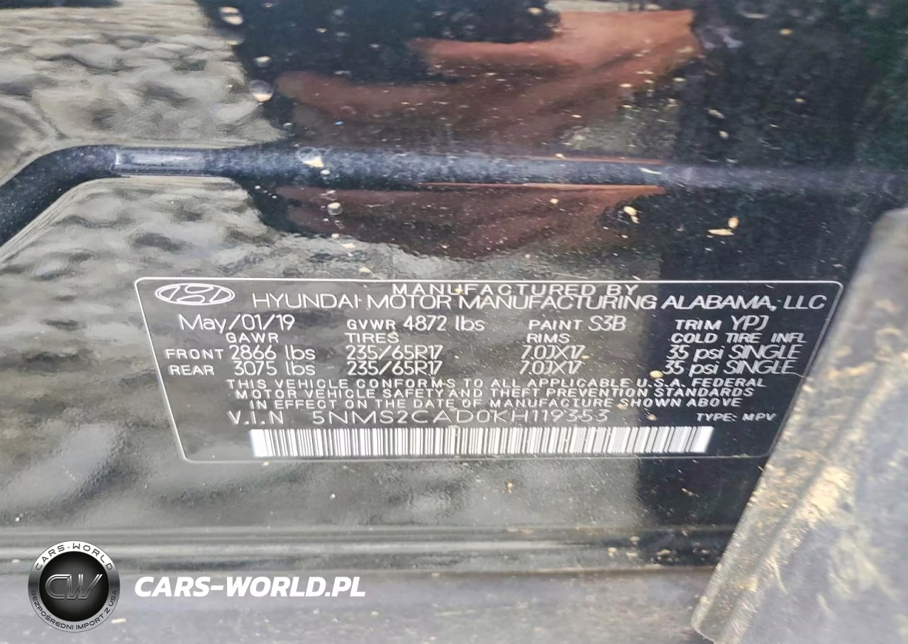 2019 Hyundai Santa Fe Se VIN:5NMS2CAD0KH119353 - 12