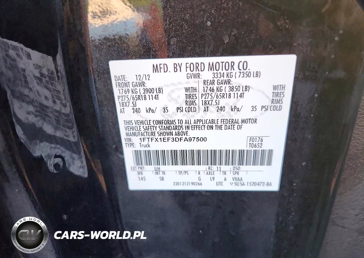 2013 Ford F150 Super Cab VIN:1FTFX1EF3DFA97500 - 12