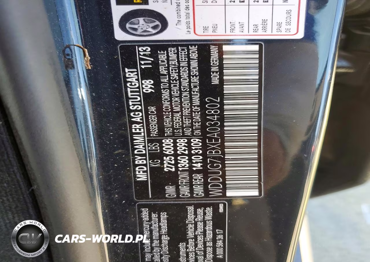 2014 Mercedes-Benz S 63 Amg VIN:WDDUG7JBXEA034802 - 12