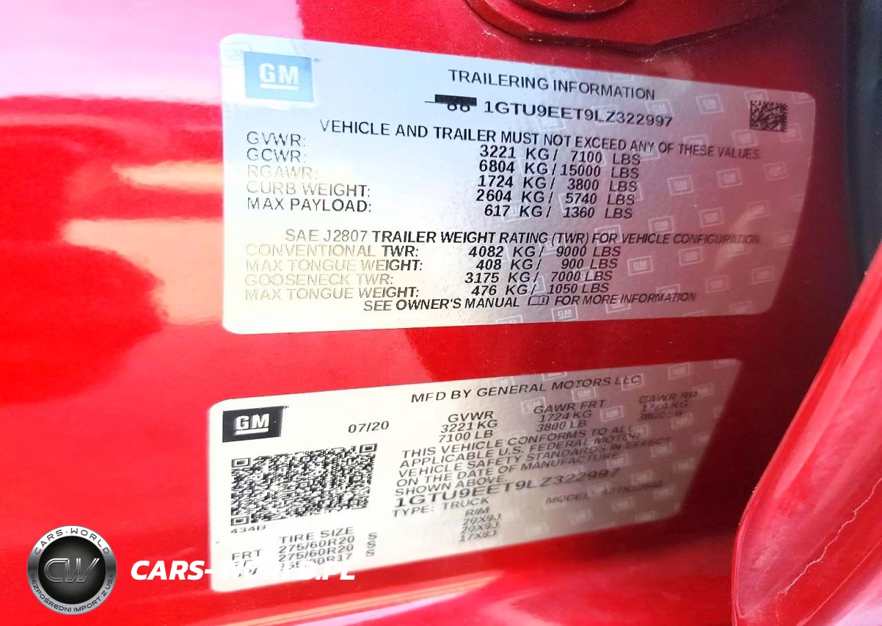 2020 GMC Sierra K1500 At4 VIN:1GTU9EET9LZ322997 - 12