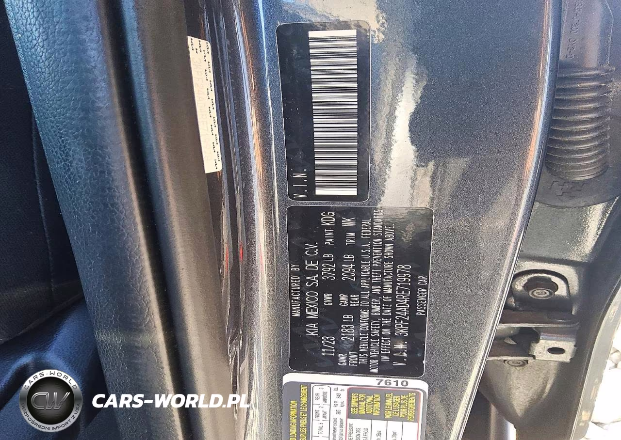 2024 Kia Forte Lxs VIN:3KPF24AD4RE719978 - 12