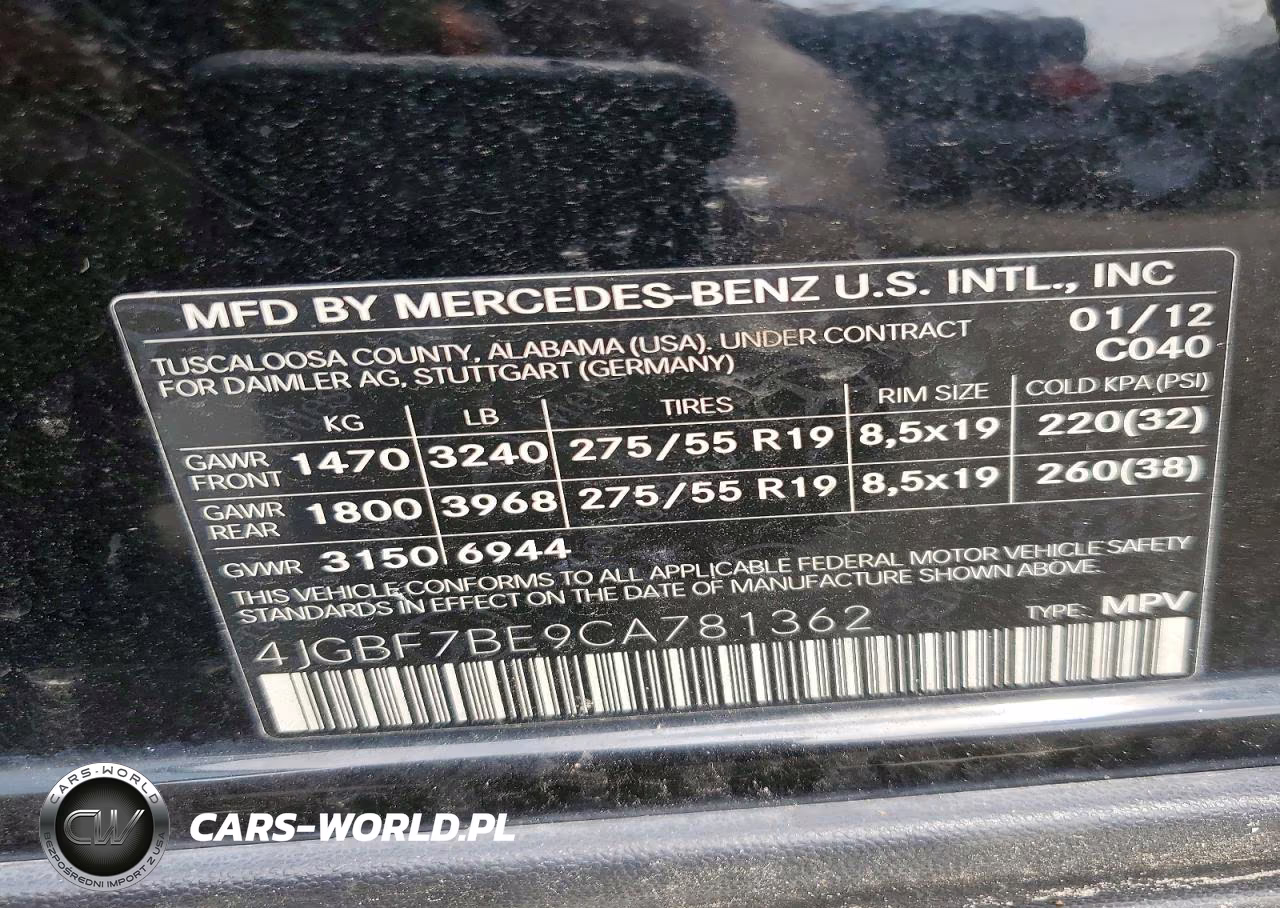 2012 Mercedes-Benz Gl 450 4Matic VIN:4JGBF7BE9CA781362 - 13
