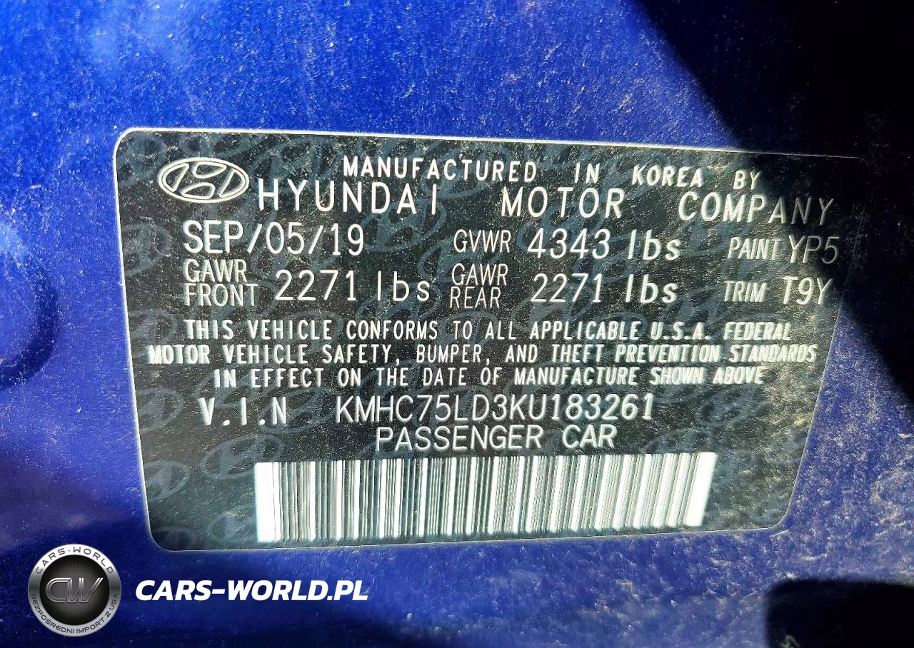 2019 Hyundai Ioniq Limited VIN:KMHC75LD3KU183261 - 12