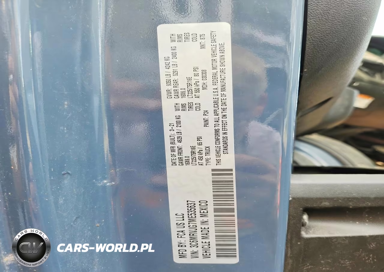 2021 Ram Promaster 3500 3500 High VIN:3C6MRVJG7ME535637 - 14