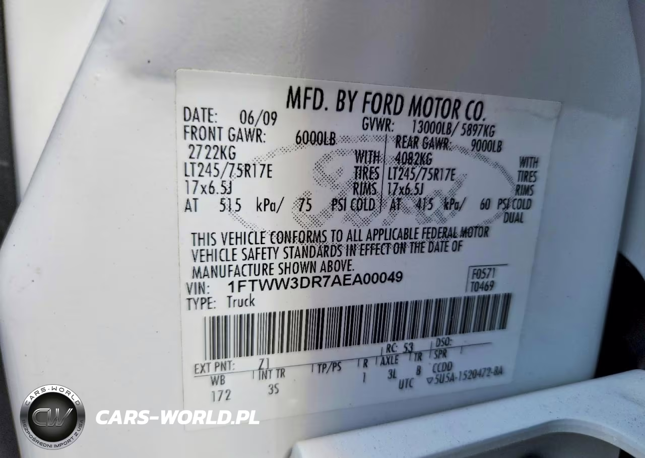 2010 Ford F350 Super Duty VIN:1FTWW3DR7AEA00049 - 12
