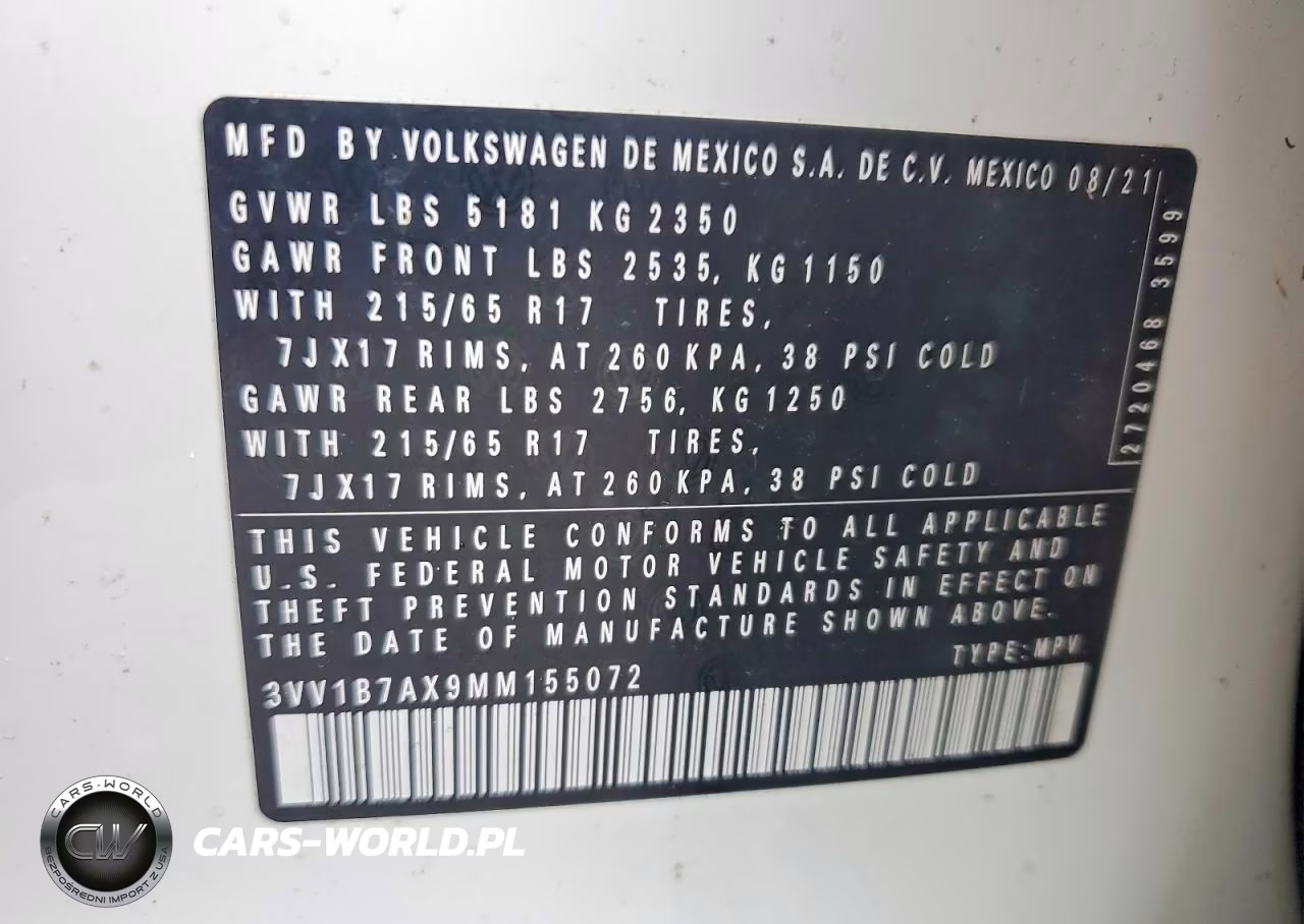 2021 Volkswagen Tiguan S VIN:3VV1B7AX9MM155072 - 13