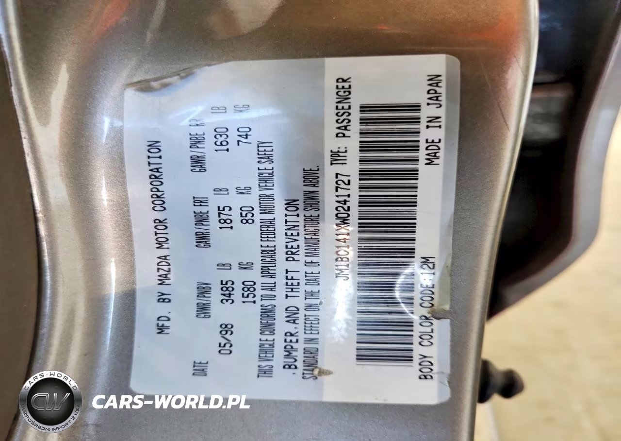 1998 Mazda Protege Dx VIN:JM1BC141XW0241727 - 13