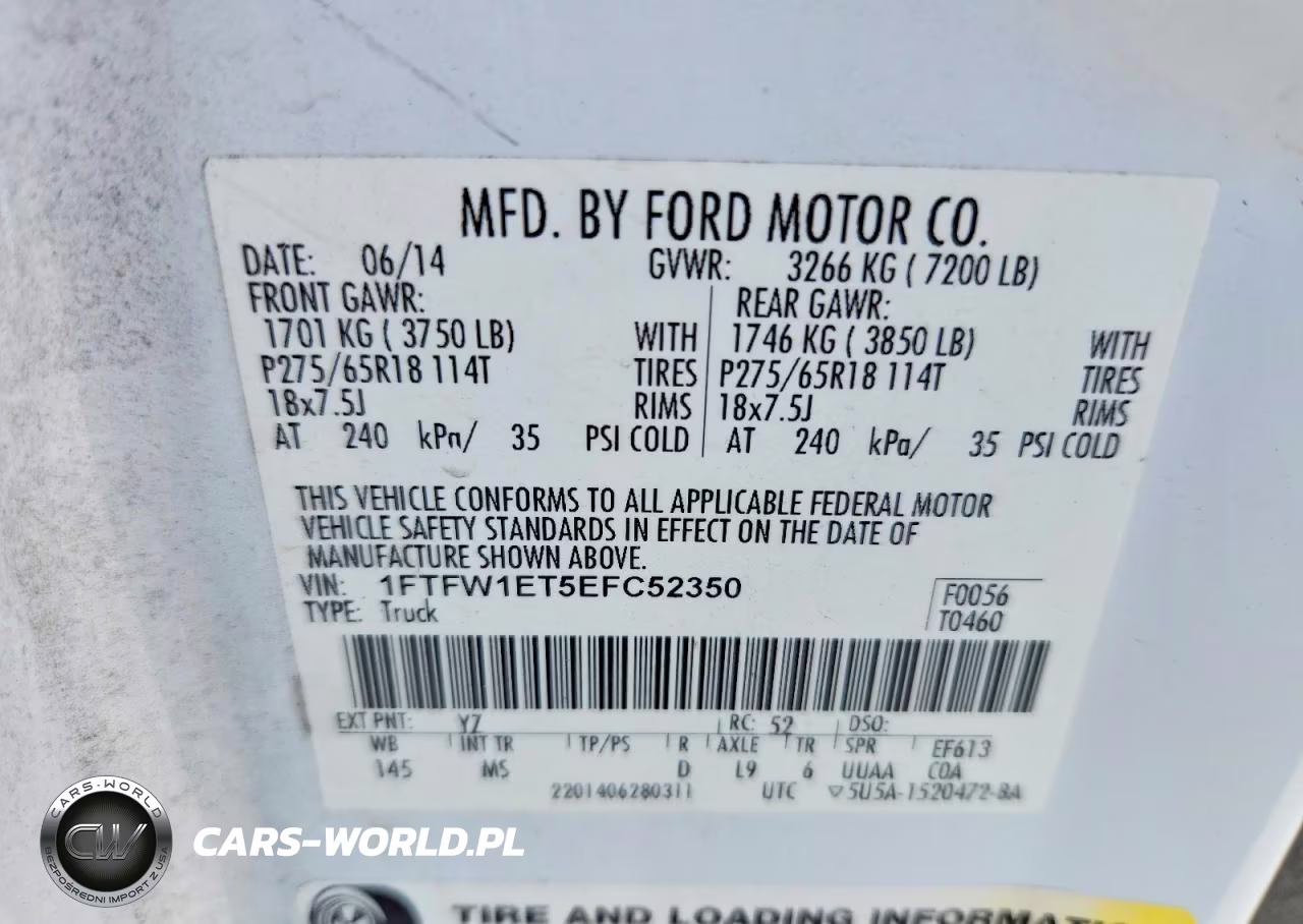 2014 Ford F150 Supercrew VIN:1FTFW1ET5EFC52350 - 12