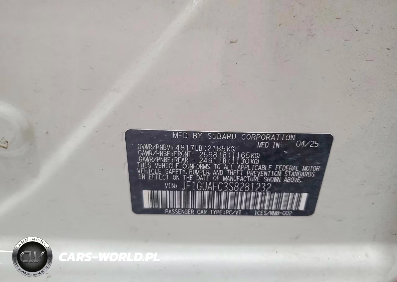 2025 Subaru Impreza Sport VIN:JF1GUAFC3S8281232 - 13
