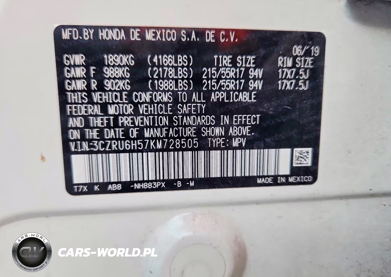 2019 Honda Hr-V Ex VIN:3CZRU6H57KM728505 - 13