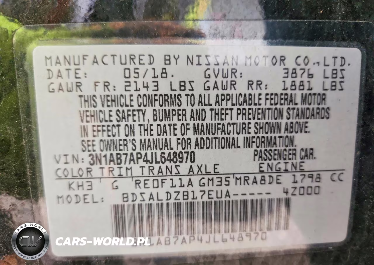 2018 Nissan Sentra Sv VIN:3N1AB7AP4JL648970 - 12