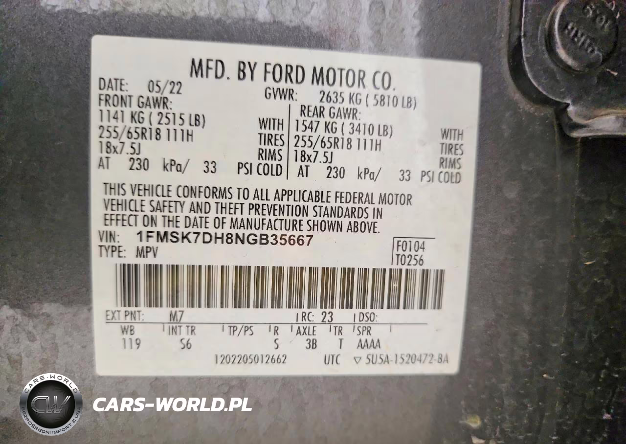 2022 Ford Explorer Xlt VIN:1FMSK7DH8NGB35667 - 14