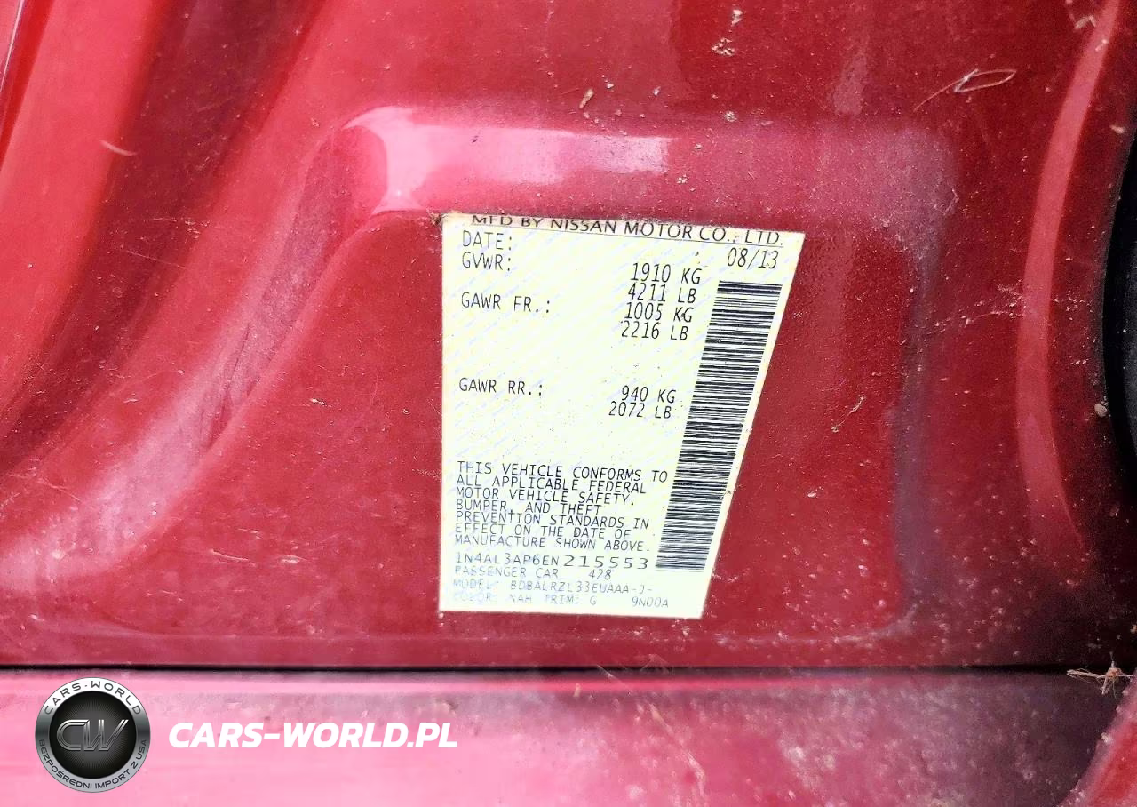 2014 Nissan Altima 2.5 VIN:1N4AL3AP6EN215553 - 12