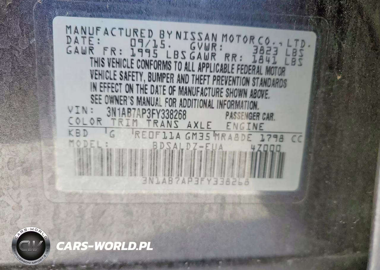 2015 Nissan Sentra Sv VIN:3N1AB7AP3FY338268 - 12