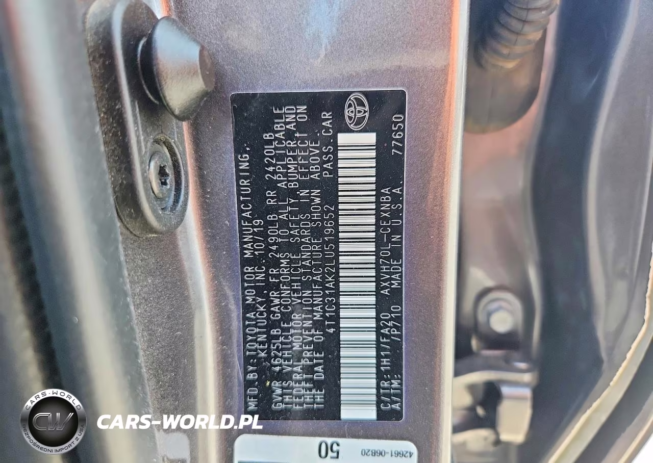 2020 Toyota Camry Le VIN:4T1C31AK2LU519652 - 12