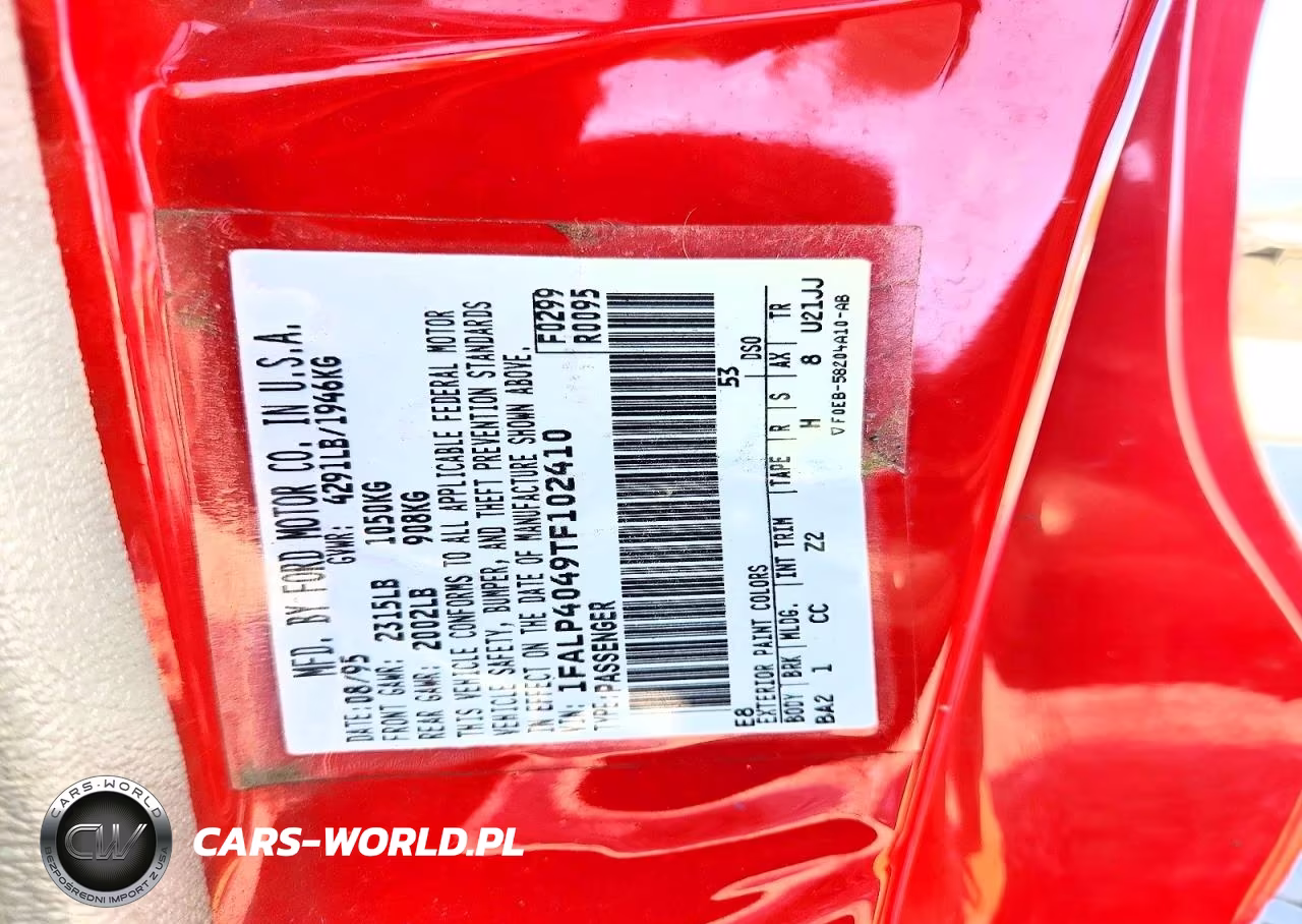 1996 Ford Mustang VIN:1FALP4049TF102410 - 12