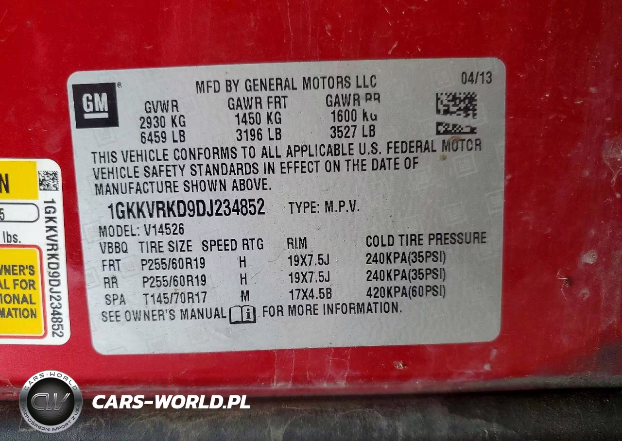 2013 GMC Acadia Slt-1 VIN:1GKKVRKD9DJ234852 - 13