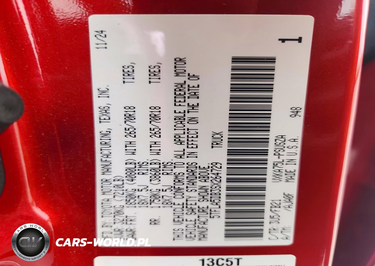 2025 Toyota Tundra Sr5 VIN:5TFLA5DB3SX264729 - 12