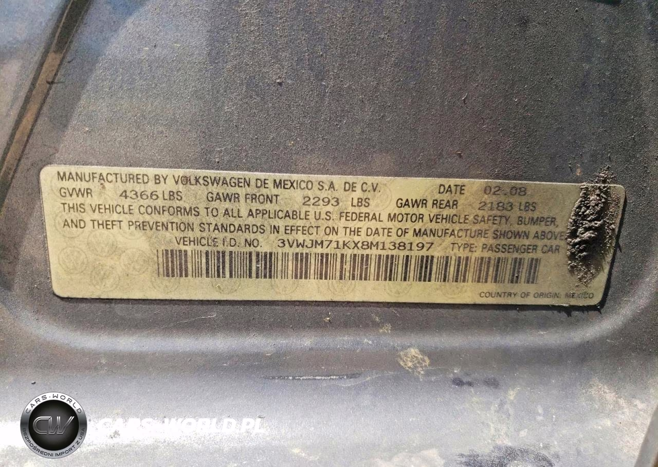 2008 Volkswagen Jetta S VIN:3VWJM71KX8M138197 - 12