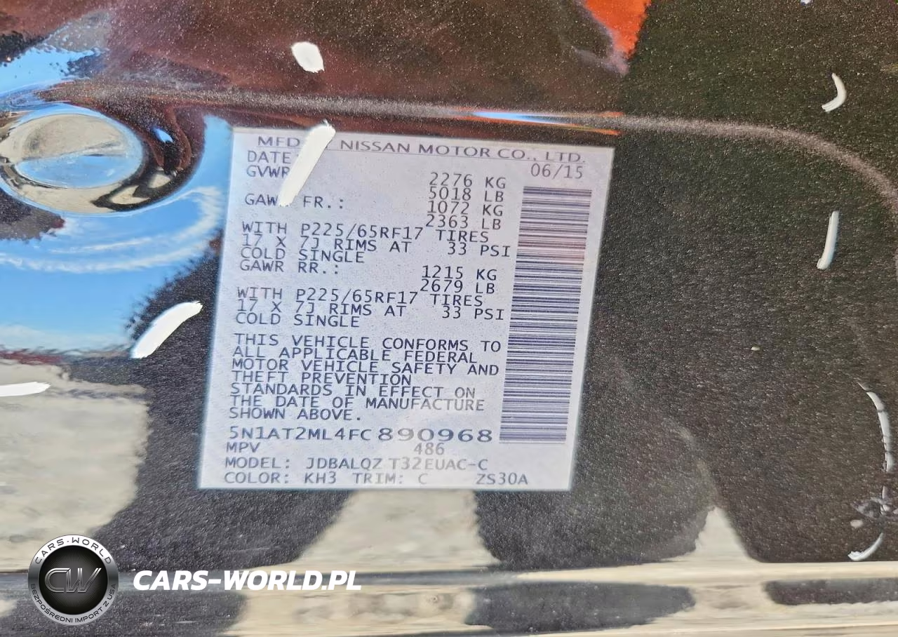 2015 Nissan Rogue Sv VIN:5N1AT2ML4FC890968 - 14