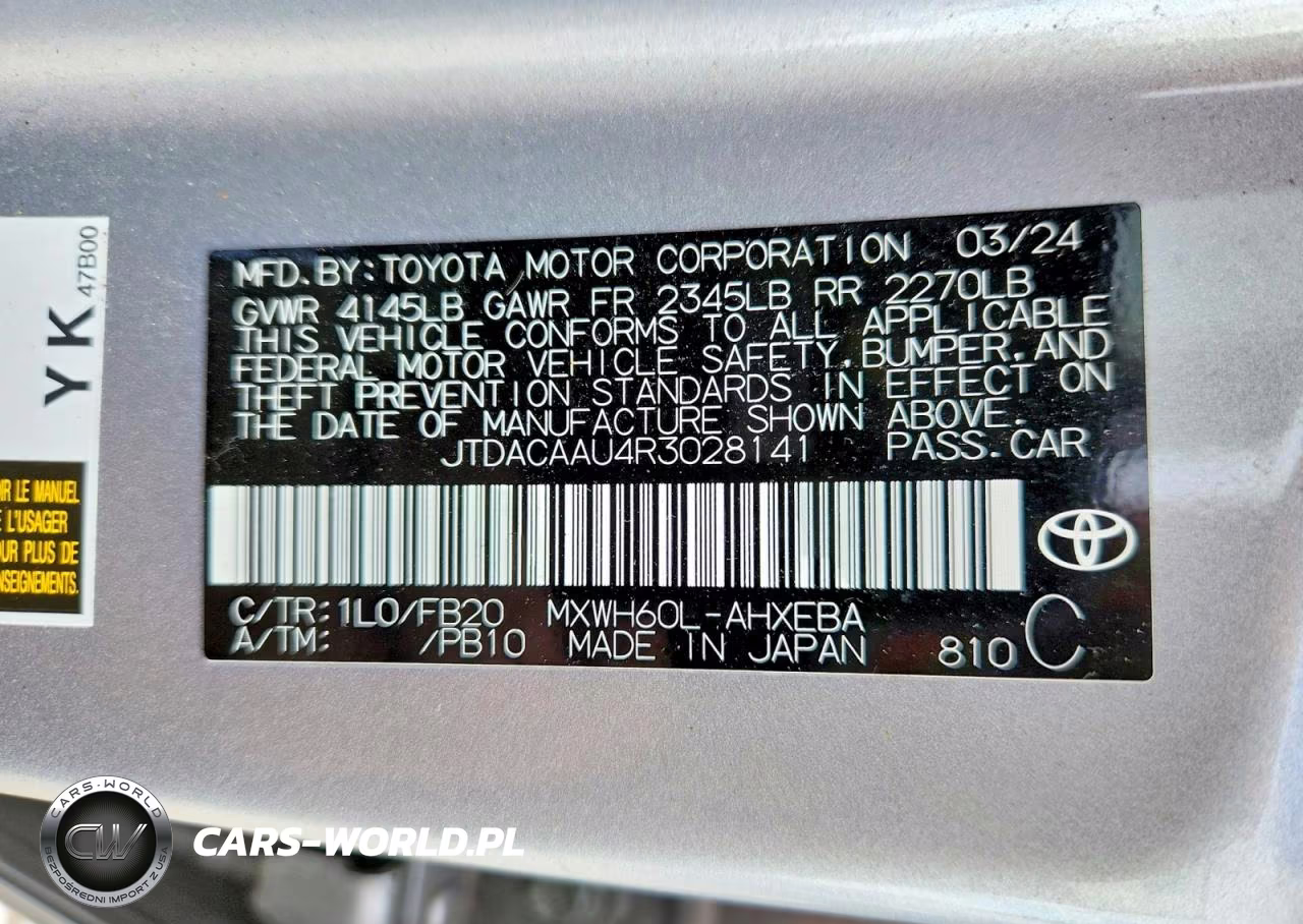 2024 Toyota Prius Le VIN:JTDACAAU4R3028141 - 13