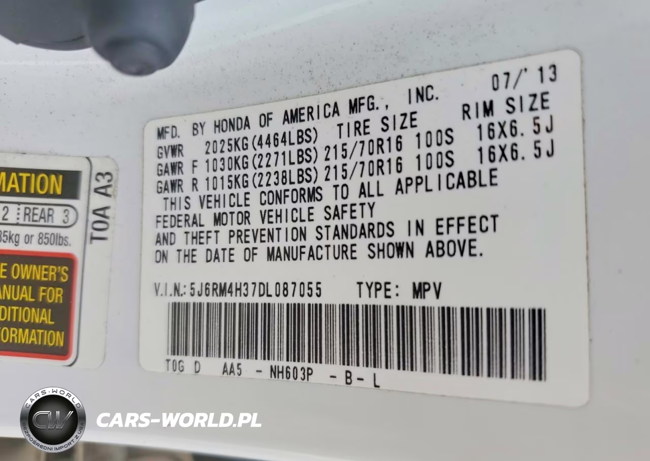 2013 Honda Cr-V Lx VIN:5J6RM4H37DL087055 - 13