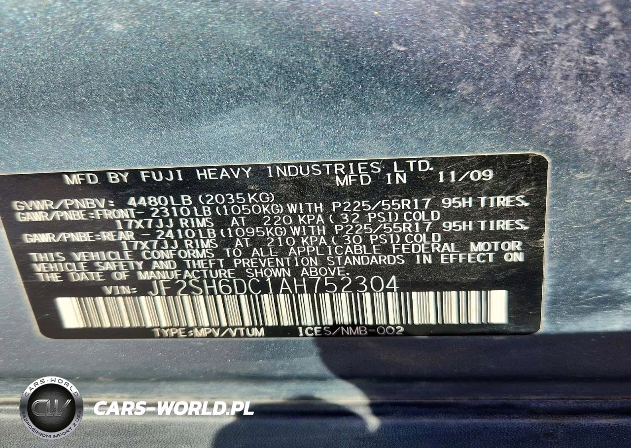 2010 Subaru Forester 2.5X Limited VIN:JF2SH6DC1AH752304 - 12