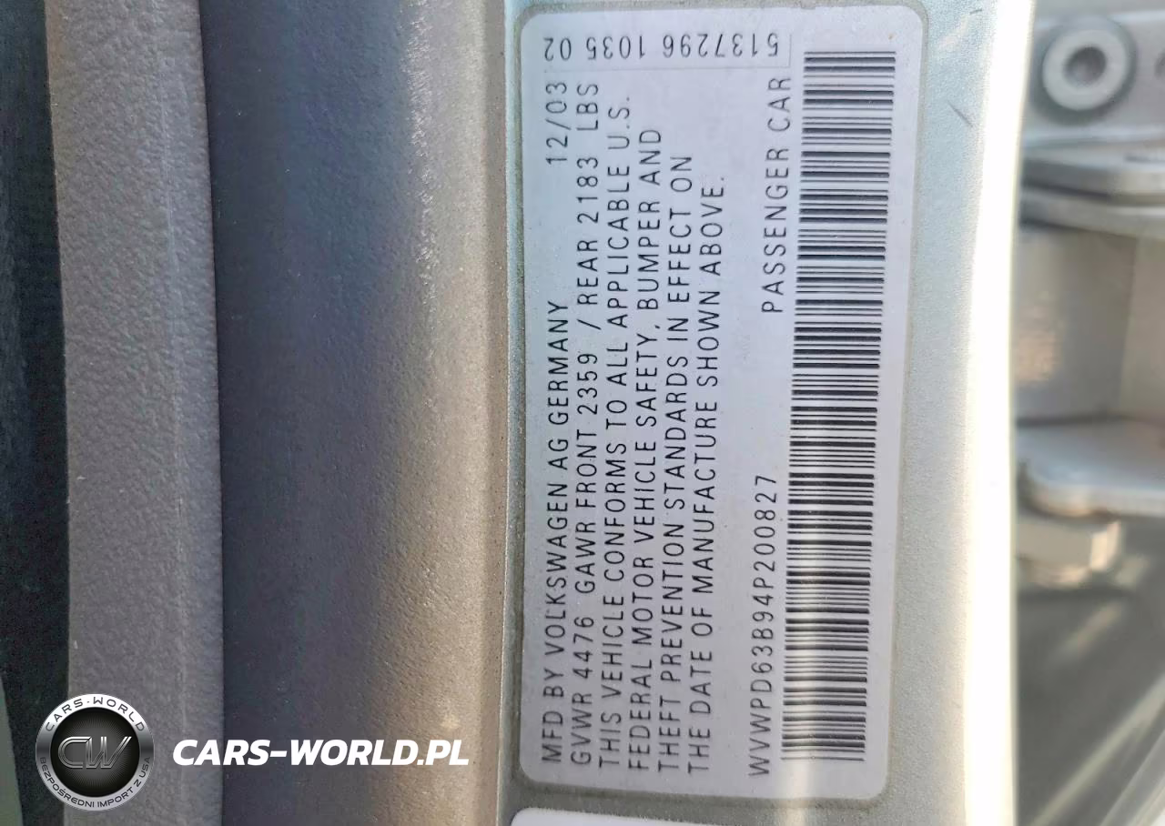 2004 Volkswagen Passat Gls Tdi VIN:WVWPD63B94P200827 - 13