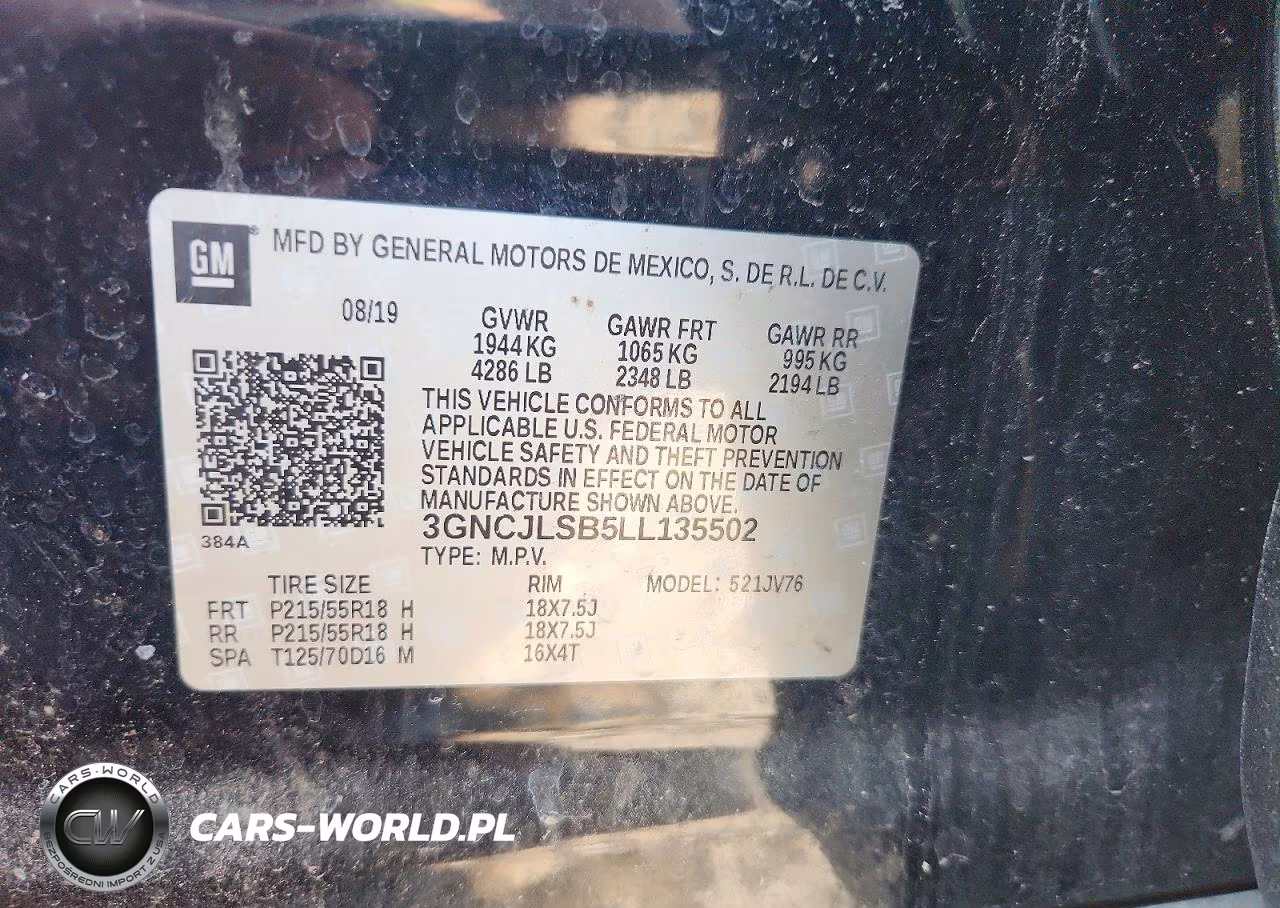 2020 Chevrolet Trax 1Lt VIN:3GNCJLSB5LL135502 - 13