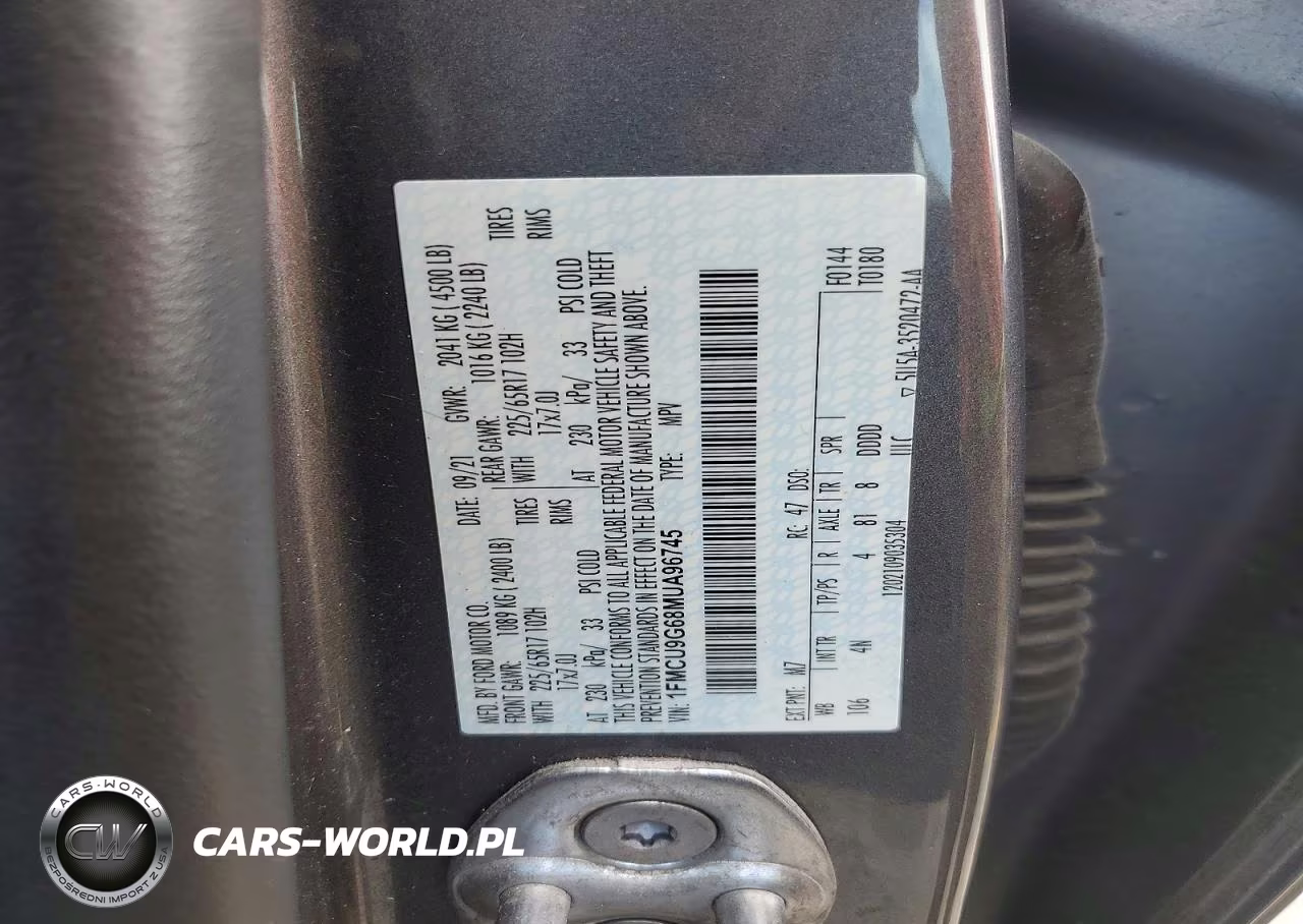 2021 Ford Escape Se VIN:1FMCU9G68MUA96745 - 13