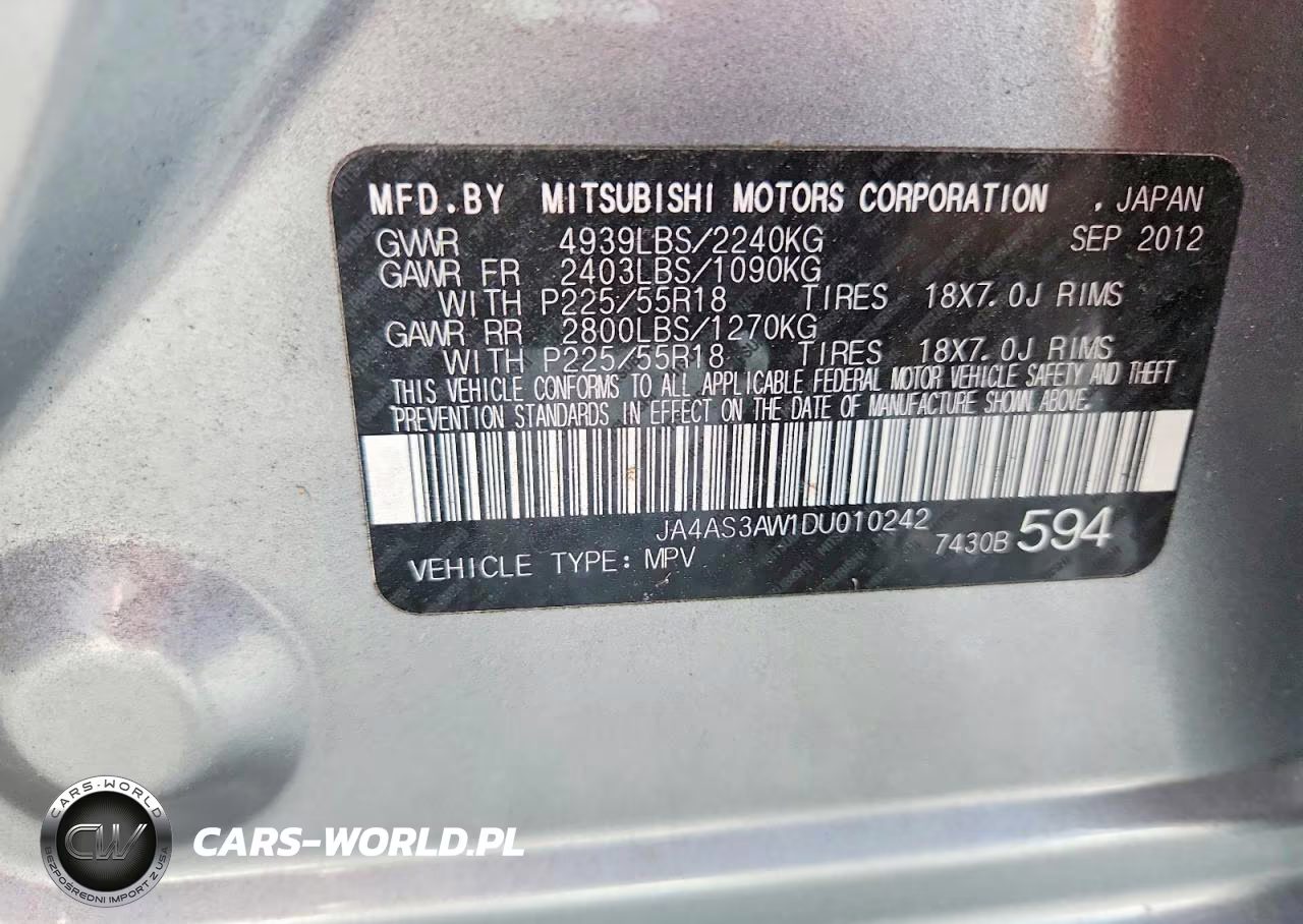 2013 Mitsubishi Outlander Se VIN:JA4AS3AW1DU010242 - 13