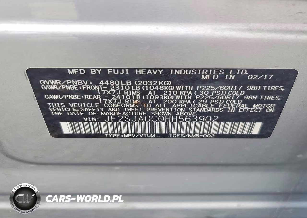 2017 Subaru Forester 2.5I Premium VIN:JF2SJAGC0HH563902 - 14