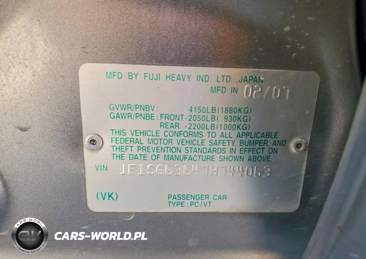 2007 Subaru Forester 2.5X VIN:JF1SG63647H744063 - 13