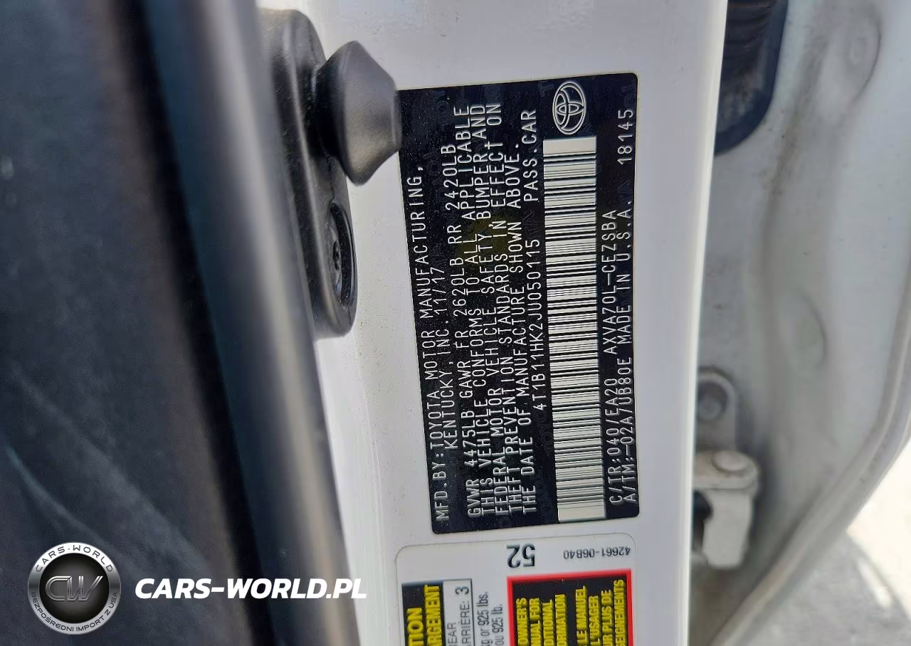 2018 Toyota Camry Se VIN:4T1B11HK2JU050115 - 12