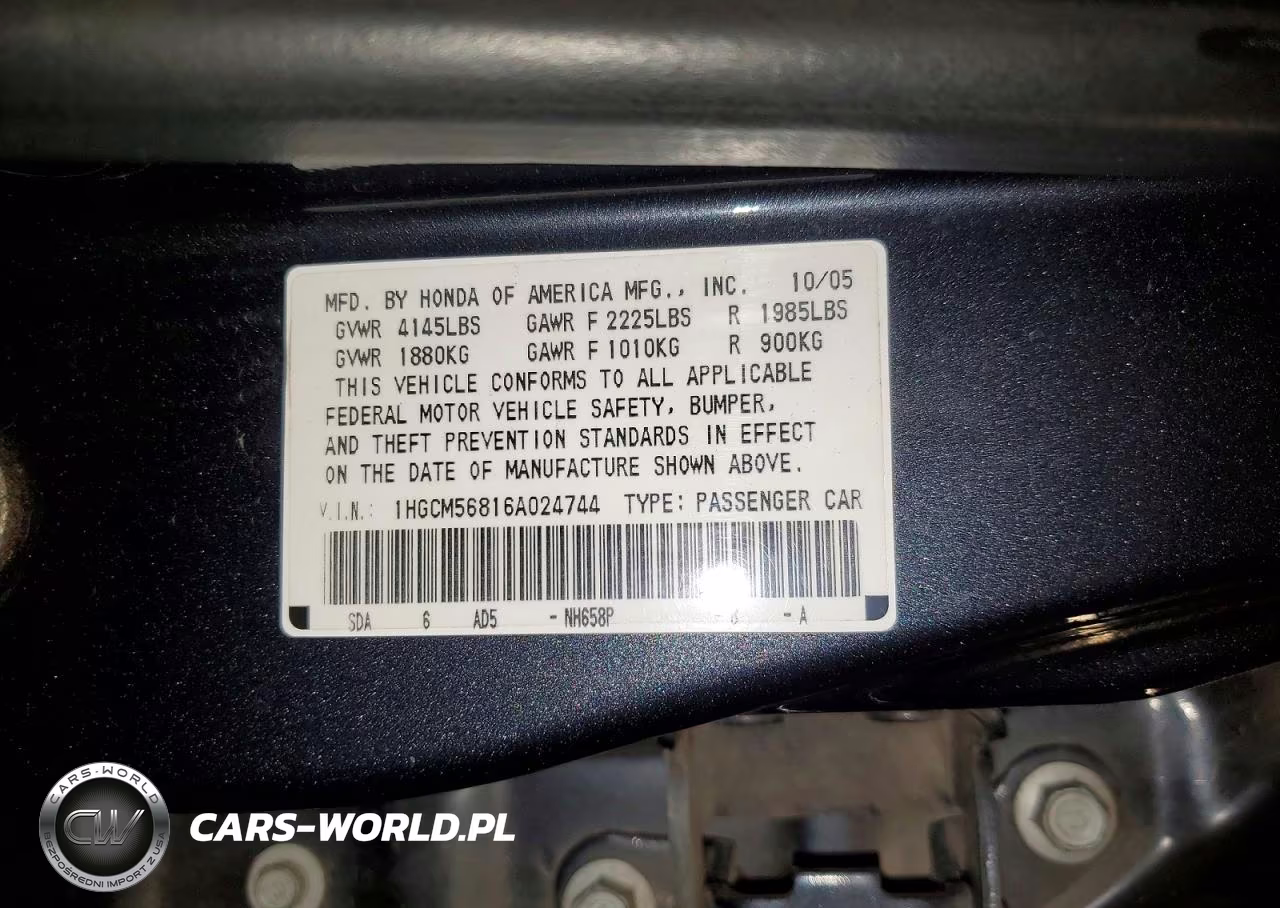 2006 Honda Accord Ex VIN:1HGCM56816A024744 - 12