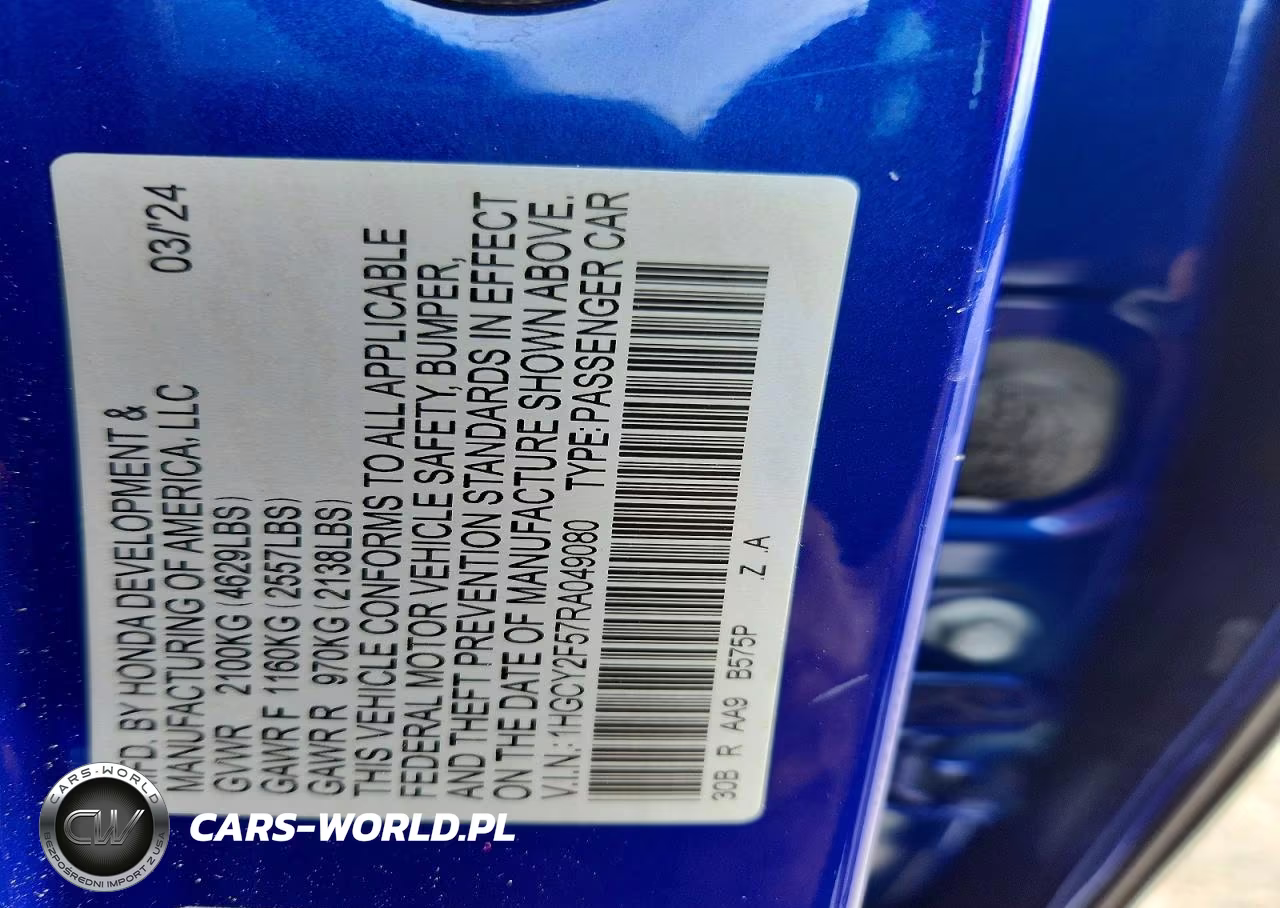 2024 Honda Accord Hybrid Sport VIN:1HGCY2F57RA049080 - 13