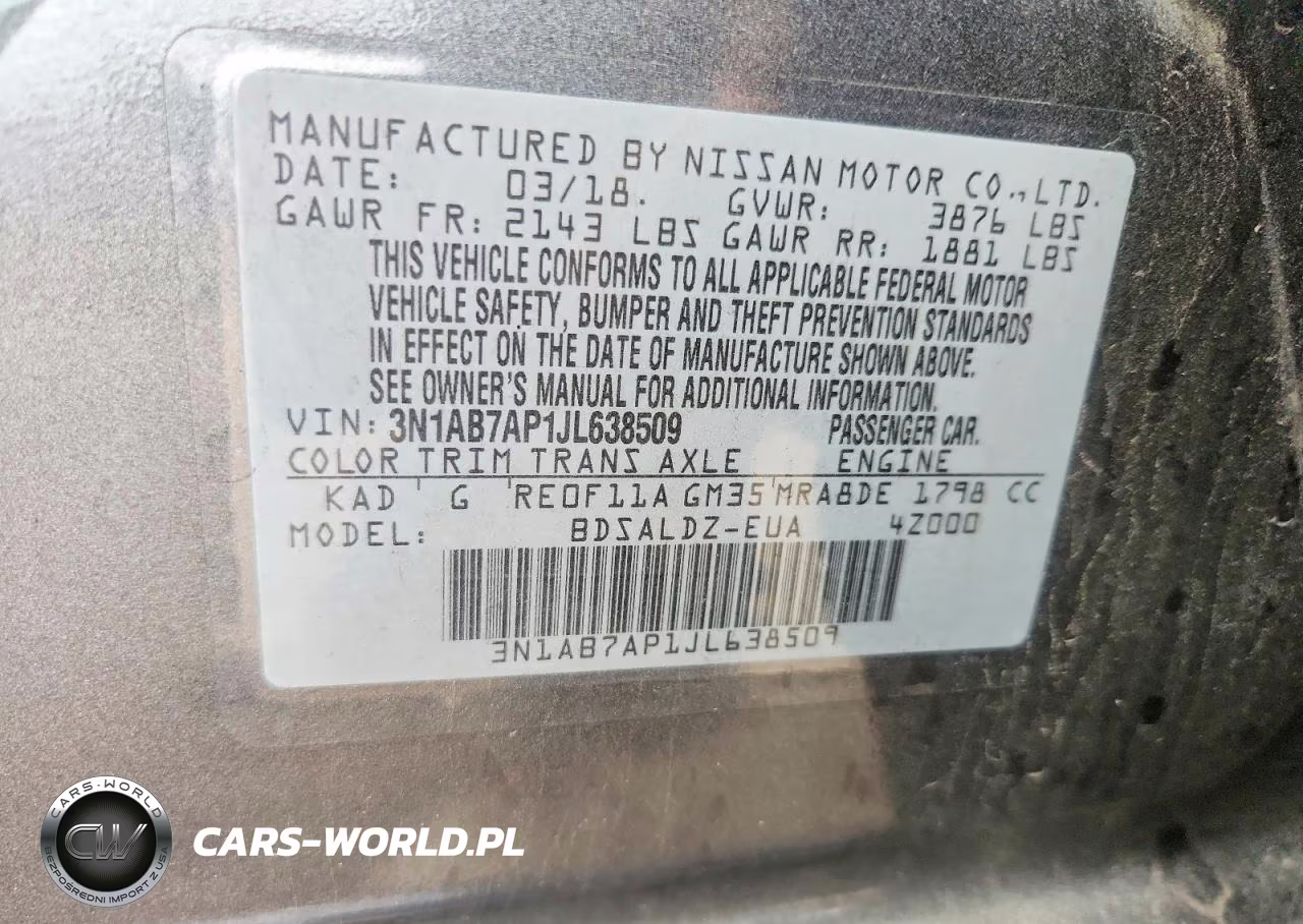 2018 Nissan Sentra Sv VIN:3N1AB7AP1JL638509 - 12