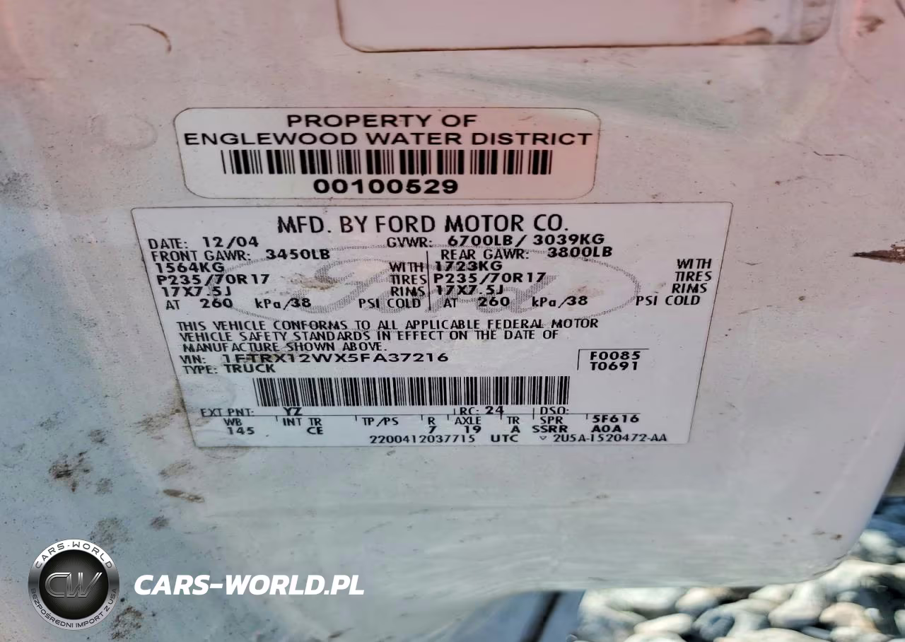 2005 Ford F150 VIN:1FTRX12WX5FA37216 - 12