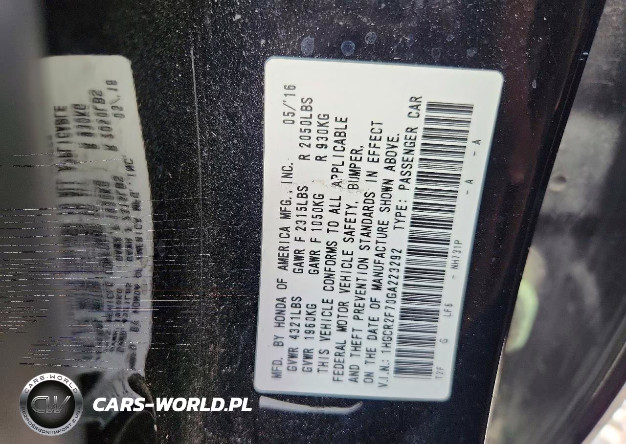 2016 Honda Accord Ex VIN:1HGCR2F70GA223292 - 13
